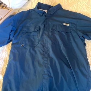 Columbia PFG short sleeve Fishing shirt Navy XL